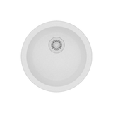 Granite Quartz Stone Kitchen/Laundry Sink Round Single Bowl Top/Under Mount White 460mm