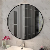 ROUND SHAPE BLACK FRAMED MIRROR 600X40MM