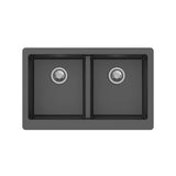 Granite Butler Sink Double Bowls Farmhouse Kitchen Laundry Sink Apron Front Black 865x540x229mm