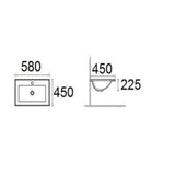 Ceramic Basin Series Under Counter Gloss White 550x450x225mm