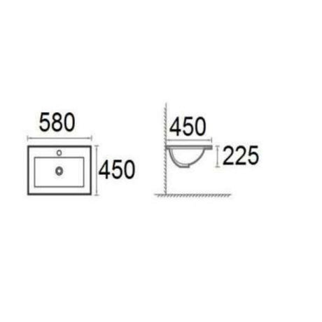 Ceramic Basin Series Under Counter Gloss White 550x450x225mm