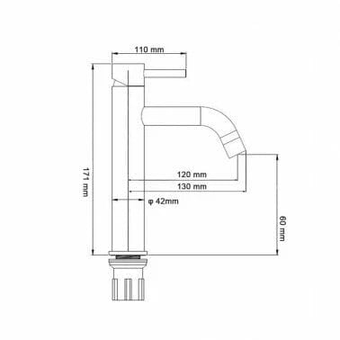 LUCID PIN Series Round Chrome Basin Mixer