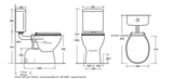 BESTCARE Toilet Suite Raised Height Pan Dual Flush Single Flap Seat S Trap Only