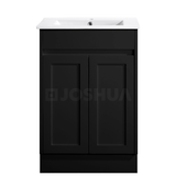 Vintage Series Overall Matt Black 580x455x855mm Vanity with Ceramic Slimline Top (UV31)