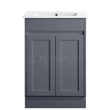 Vintage Series Overall Matt Grey 580x455x855mm Vanity with Stone Top & Ceramic Undermount Basin