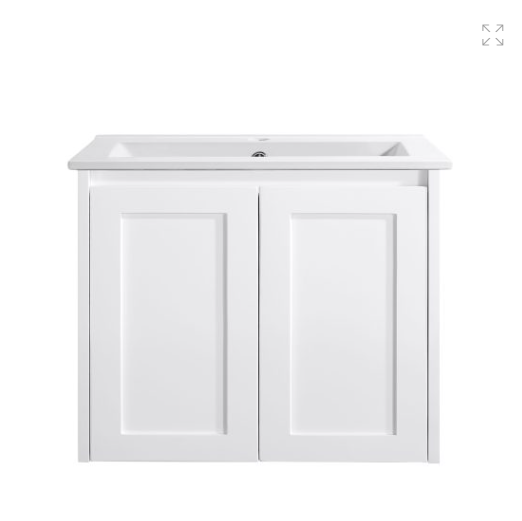 Vintage (Hung) Series Gloss White 600mm CABINET ONLY Suits Single Bowl