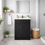 Vintage Series Overall Matt Black 580x455x855mm Vanity with Ceramic Slimline Top (UV31)