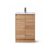 Sierra Series Freestanding Natural Timber Overall 580x355x855mm Vanity with Ceramic Slimline Top (UV32)
