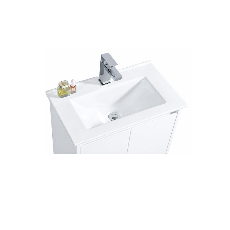 Sierra Series Freestanding Gloss White Overall 580x355x855mm Vanity with Ceramic Slimline Top (UV32)