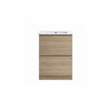 Moddra Series Natural Timber Overall 580x450x855mm Vanity Set With Ceramic Slimline Top (UV31)