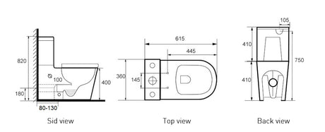 JAMIE Wall Faced Rimless Toilet Suite