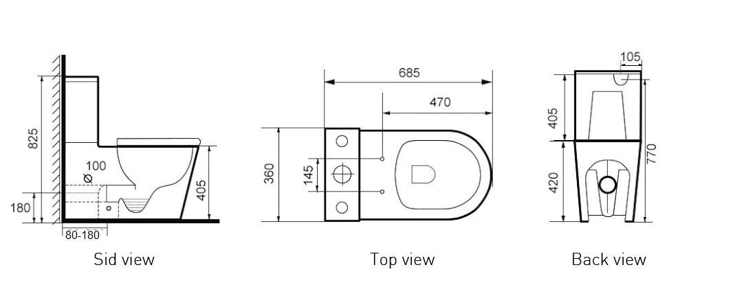 JESS-II Wall Faced Rimless Toilet Suite