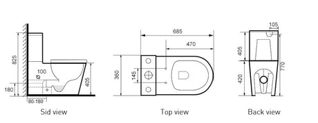 JESS-II Wall Faced Rimless Toilet Suite