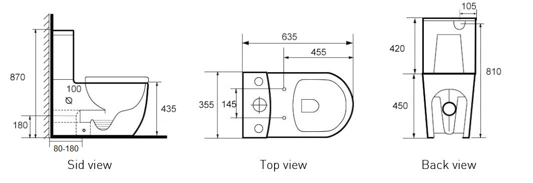 ROMEO Wall Faced Rimless Toilet Suite