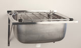 LAVASSA Stainless Steel Cleaners Sink with Grate and Wall Brackets - Waste Included