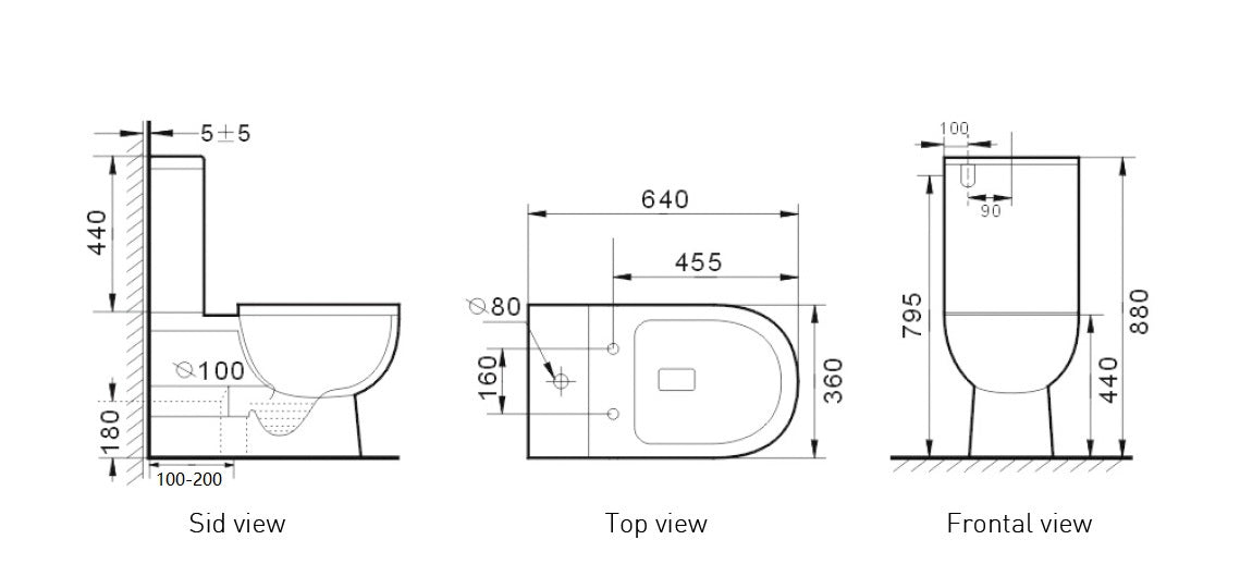 BIANCO II Wall Faced Rimless Toilet Suite