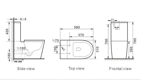 JUNIOR CARE Rimless Wall Faced Toilet Suite Dual Flush Single Flap S or P Trap Available