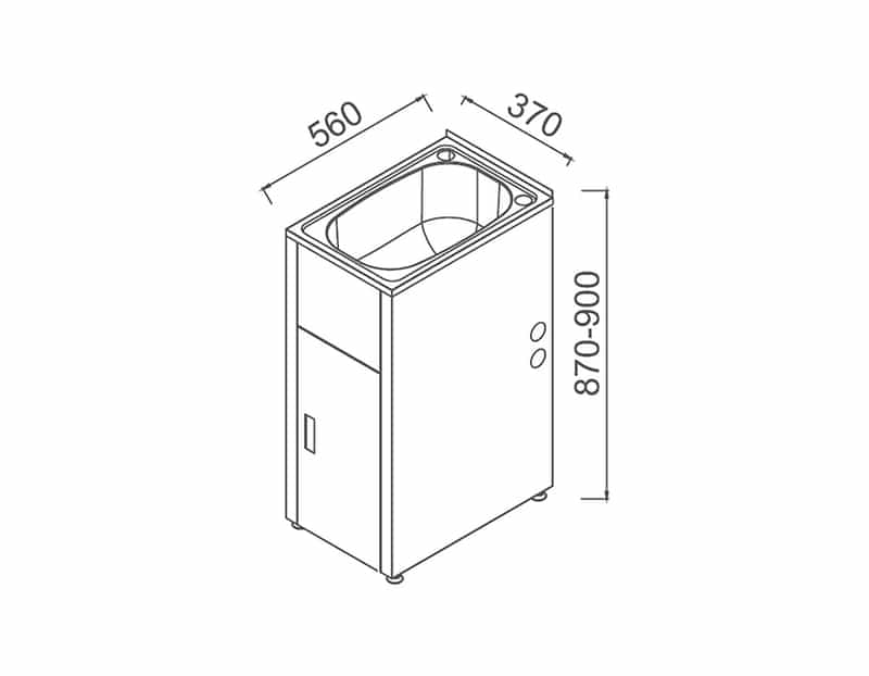 Lavassa Single Slimline 30L Laundry Cabinet 370x560x895mm