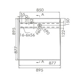 INTERNO SMC Tile Tray with 304 Grade Channel Centre Rear Outlet Only 895x895x60mm