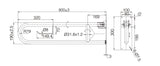 MOBI CARE U Shape Folding Rail 800mm Long