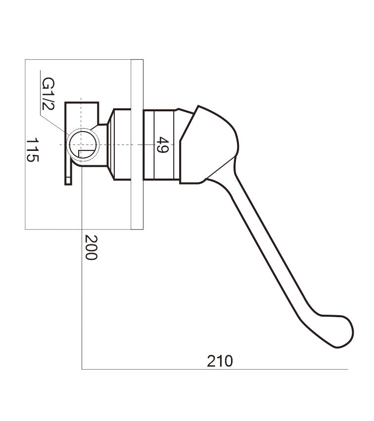 MOBI CARE Shower Mixer with Disabled Handle (150mm Handle)