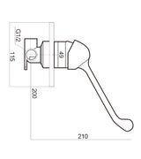 MOBI CARE Shower Mixer with Disabled Handle (150mm Handle)