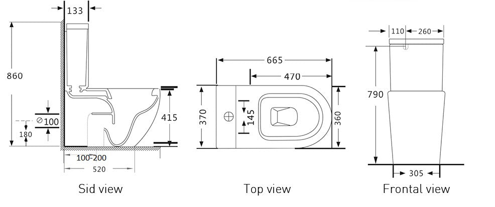 EXON Wall Faced Tornado Flush Toilet Suite