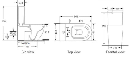 EXON Wall Faced Tornado Flush Toilet Suite