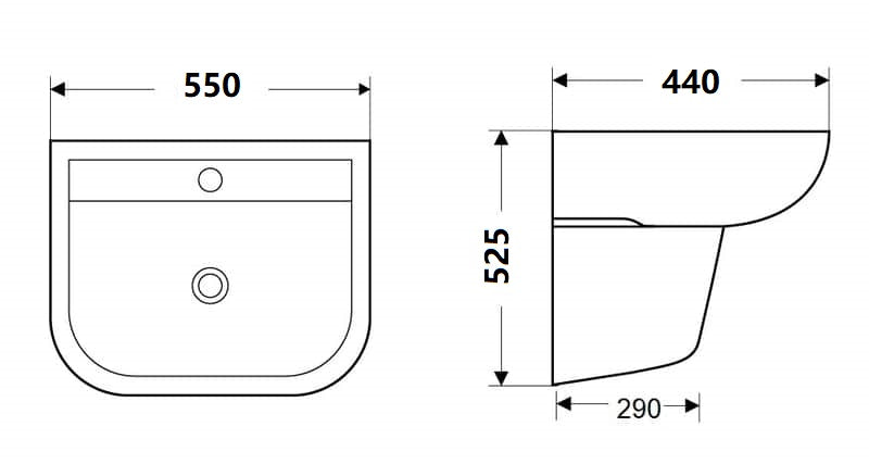 VOLA Wall Hung Basin and Shroud