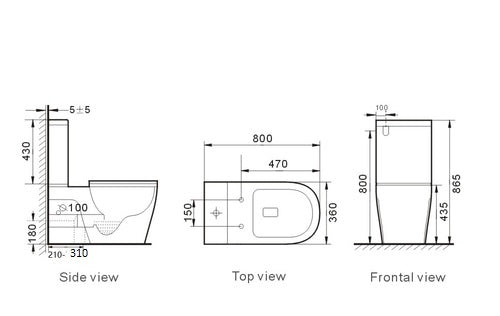 EXTRACARE Rimless Wall Faced Toilet Suite Dual Flush Single Flap Seat S or P Trap Available