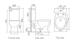 STYLO Close Coupled Rimless P-Trap Toilet Suite