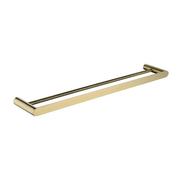 RUSHY Series Double Towel Rail Brushed Brass 600mm