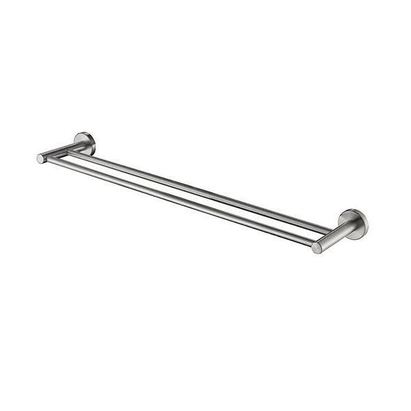 LUCID Round Double Towel Rack Rail Chrome 800mm