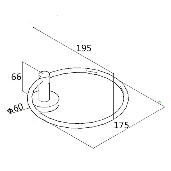 LUCID PIN Series Round Wall Mounted Round Hand Towel Ring Brushed Nickel