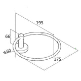 LUCID PIN Series Round Wall Mounted Round Hand Towel Ring Brushed Nickel