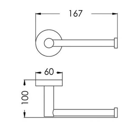 LUCID PIN Series Toilet Paper Roll Holder Gun Metal Grey
