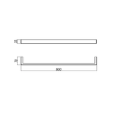 IVANO Series Single Towel Rail Black 800mm