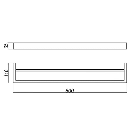 IVANO Series Double Towel Rail Black 800mm