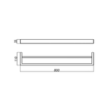 IVANO Series Double Towel Rail Gun Metal Grey 600mm