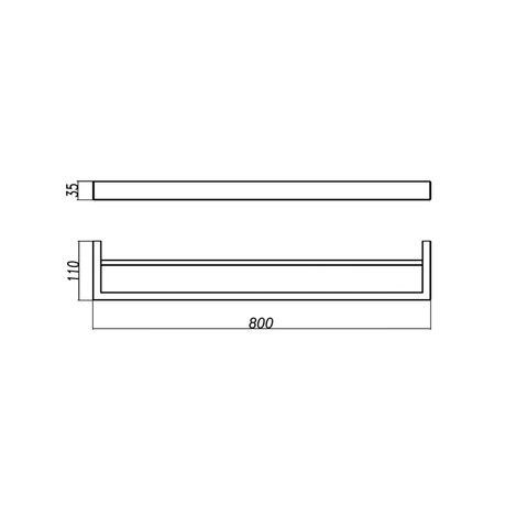 IVANO Series Double Towel Rail Chrome 600mm