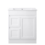 Vintage Series Left Hand Drawer Gloss White Overall 730x455x855mm Vanity with Stone Top & Ceramic Undermount Basin