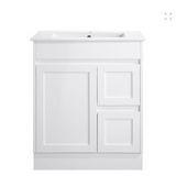 Vintage Series Left Hand Drawer Matt White Overall 730x455x855mm Vanity with Stone Top & Ceramic Undermount Basin