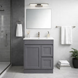 Vintage Series Right Hand Drawer Matt Grey Overall 730x455x855mm Vanity with Flat Stone Bench Top Only