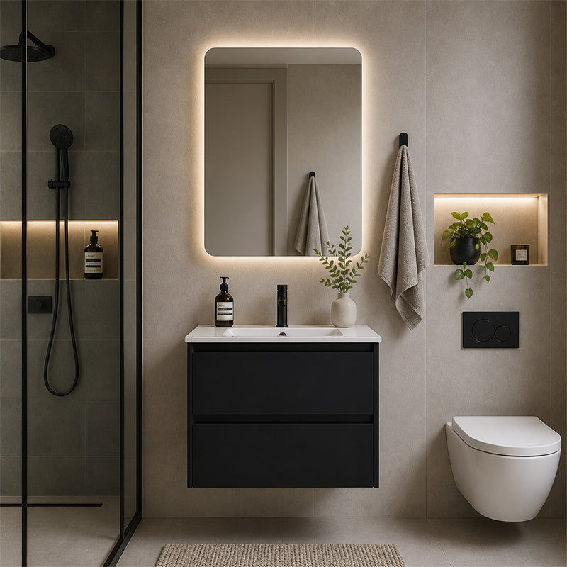 Moddra(Hung) Series Matt Black Overall 730x455x540mm CABINET ONLY
