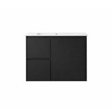 Sierra(Hung) Series Wall Hung Left Hand Drawer Matt Black Overall 730X355X520mm CABINET ONLY