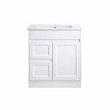 Vintage Series Left Hand Drawer Matt White Overall 730x455x855mm Vanity with Stone Top & Ceramic Undermount Basin