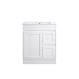 Vintage Series Right Hand Drawer Gloss White Overall 730x455x855mm Vanity with Ceramic Slimline Top (UV31)