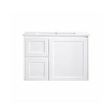 Vintage (Hung) Series Left Hand Drawer Gloss White Overall 750mm Vanity Set With Flat Stone Bench Top