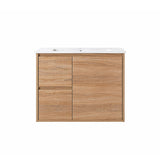 Sierra Series Wall Hung Left Hand Drawer Natural Timber 730x355x520mm CABINET ONLY