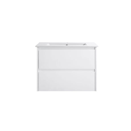 Moddra(Hung) Series Matt White Overall 730x455x540mm Vanity Set With Ceramic Slimline Top (UV31)